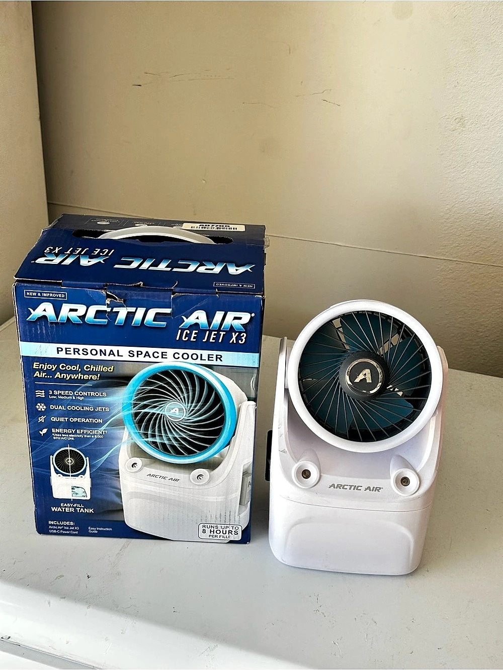 Arctic Air Ice Jet X3 Personal Space Cooler White & Blue